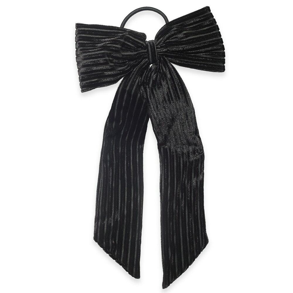 I.N.C. Big Bow Ponytail Holder Black Velvet